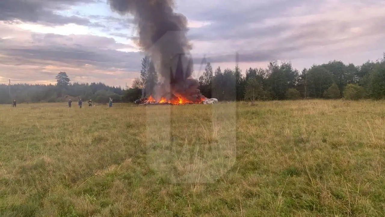 Отломки от самолет в Тверска област на Русия на 23 август.